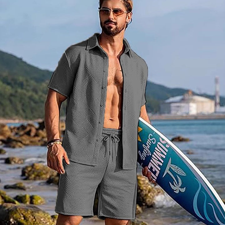Herren lässiges Strandhemd und Shorts Set mit atmungsaktivem Material Echoarchiv
