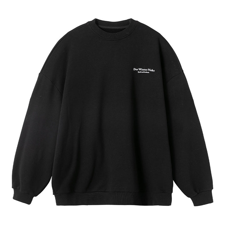 Unisex Oversize-Comfort-Sweatshirt mit French-Terry-Innenfutter, minimaler Brustgrafik und verlängertem Rückenteil Echo Archiv