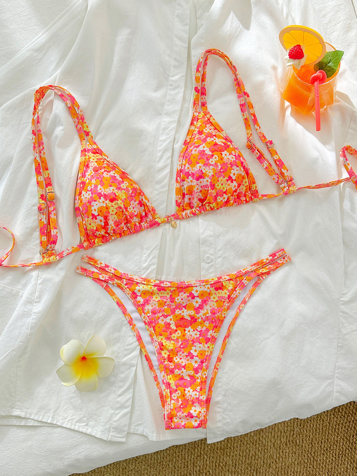 Damen Triangel-Bikini mit floralen Mustern Echo Archiv