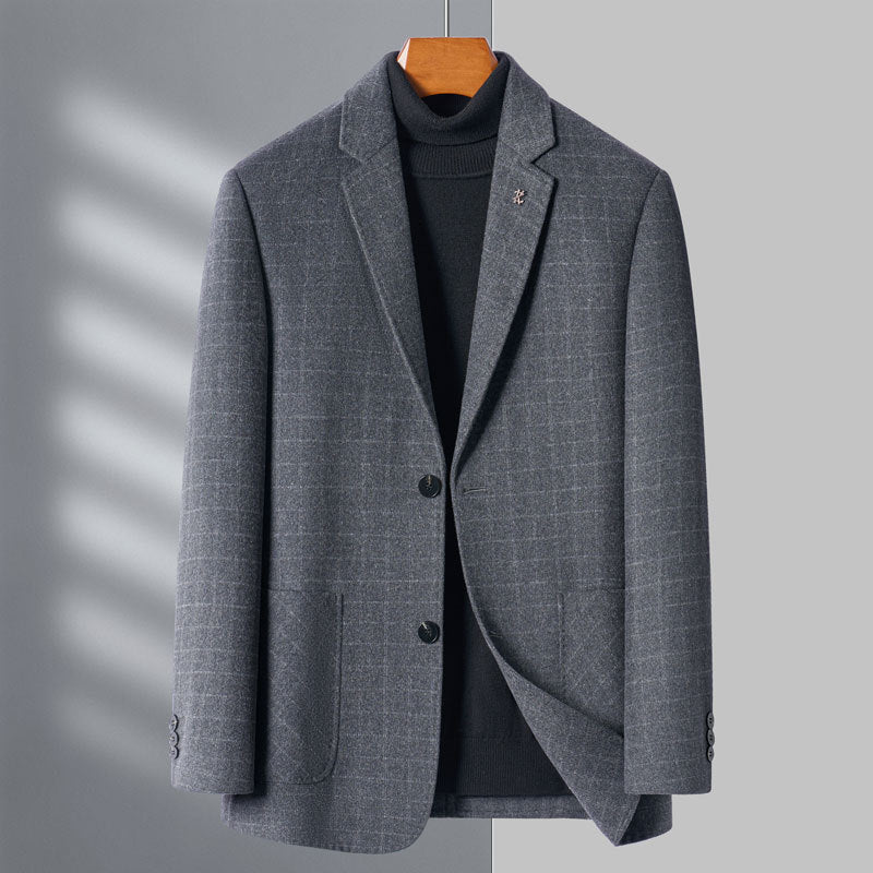 Herren eleganter Blazer mit feinem Karomuster Echoarchiv