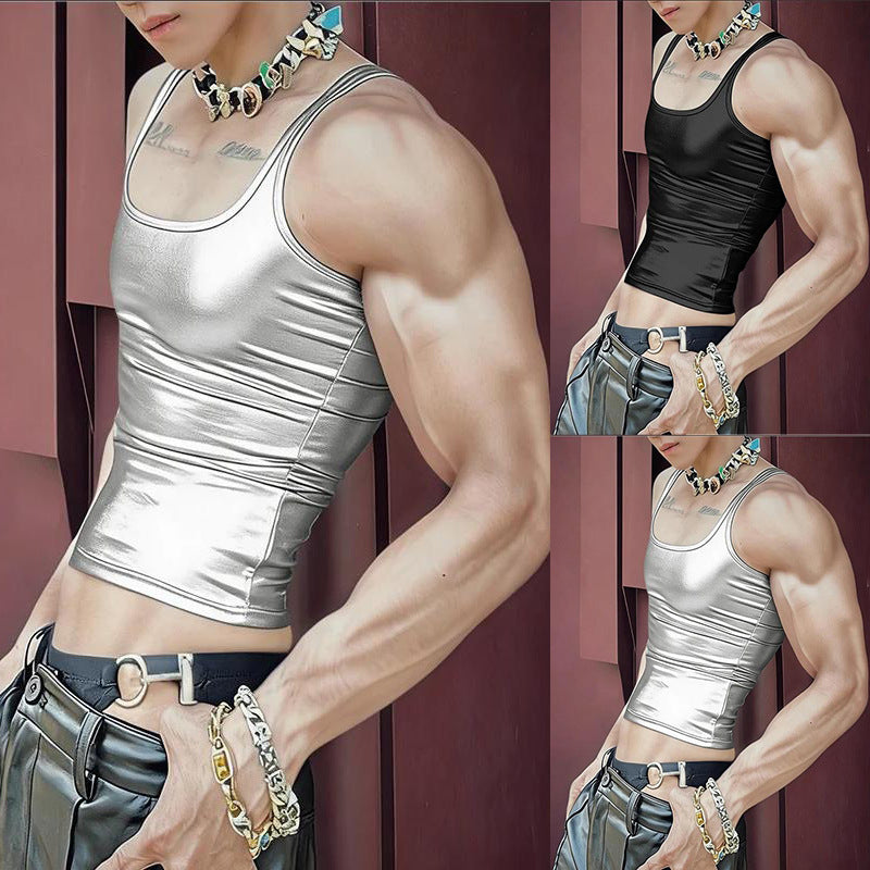 Damen nan tailliertes Glanz-Tanktop mit Racerback und feiner Nahtverarbeitung Echo Archiv
