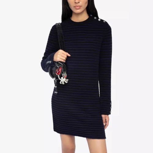 Damen Lässiges Strickkleid mit Knopfdetails Echo Archiv
