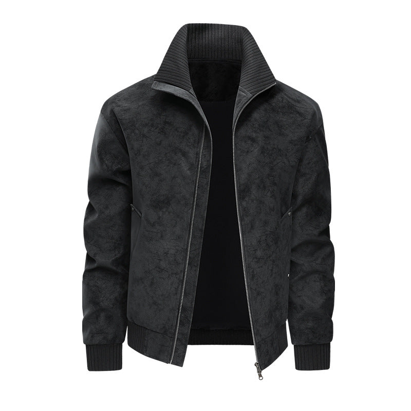 Herren Velours‑Imitat Bomberjacke mit Stehkragen, Thermofutter & Reißverschluss Echoarchiv