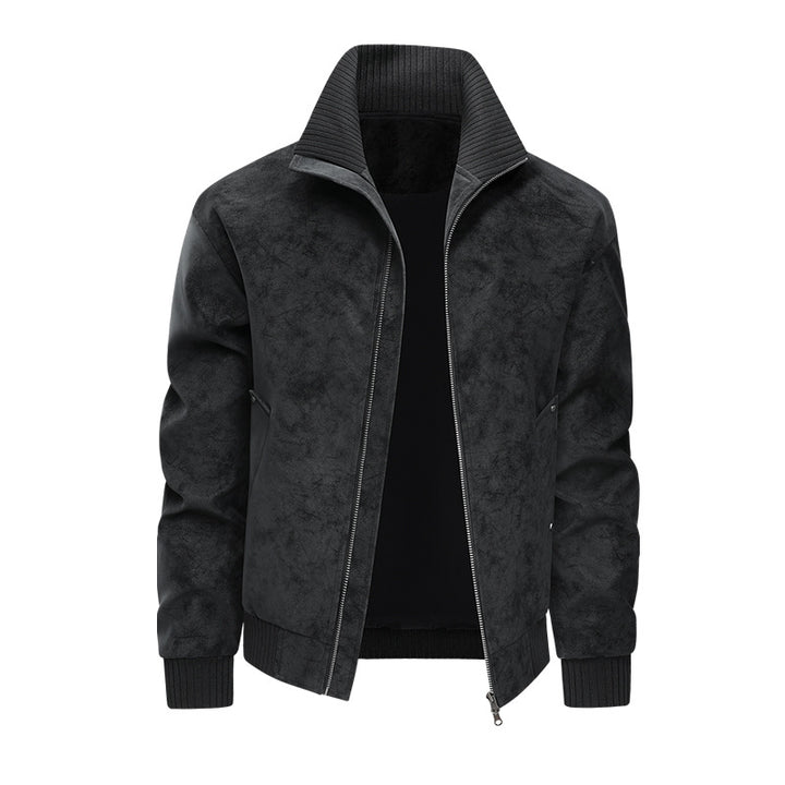 Herren Velours‑Imitat Bomberjacke mit Stehkragen, Thermofutter & Reißverschluss Echoarchiv