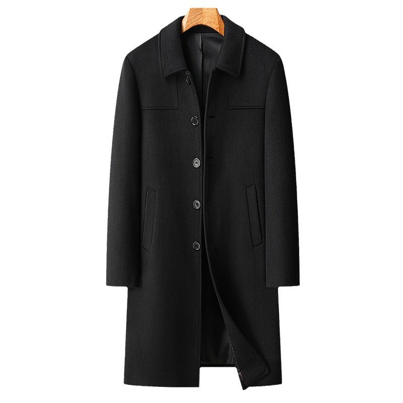 Herren Langer einreihiger Wollmantel mit schlanker Silhouette Echo Archiv