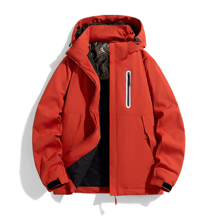 Herren wasserabweisende gesteppte Winterjacke mit Kapuze, thermischer Isolierung und reflektierender Brusttasche Echo Archiv