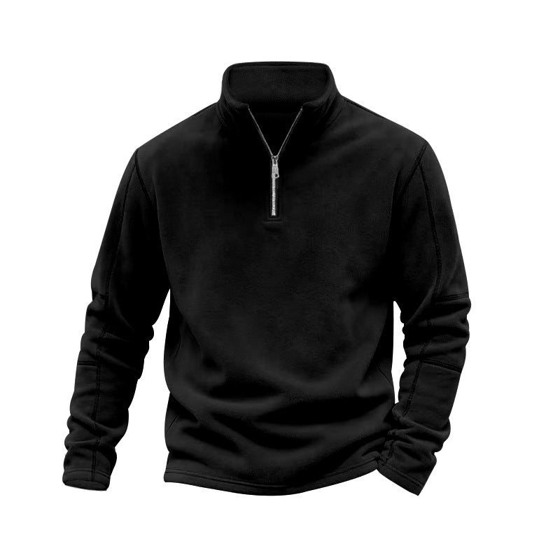 Herren nan leichter Fleece-Pullover mit halbem Reißverschluss und Stehkragen Echo Archiv