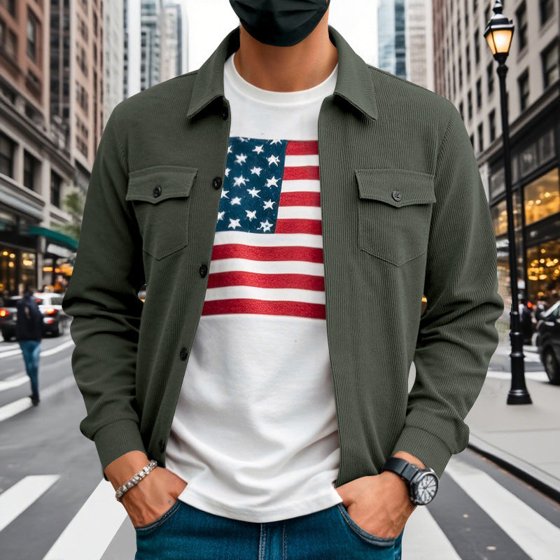 Herren lässige Hemdjacke im strukturierten Design Echoarchiv
