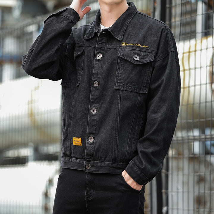 Herren Denimjacke im lässigen Stil mit funktionalen Pattentaschen und robustem Design Echoarchiv