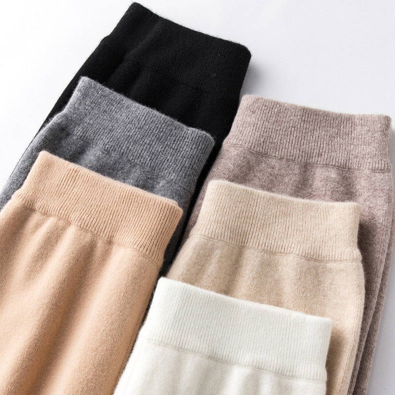 Damen Weite Strickhose mit hohem Bund und kaschmirähnlicher Weichheit Echoarchiv