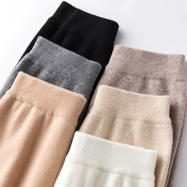 Damen Weite Strickhose mit hohem Bund und kaschmirähnlicher Weichheit Echoarchiv
