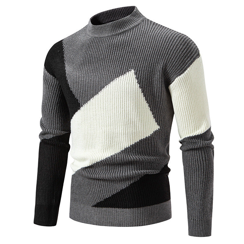 Herren modischer Rollkragenpullover mit modernem Grafikdesign Echoarchiv