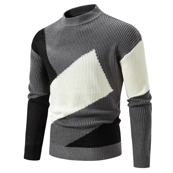 Herren modischer Rollkragenpullover mit modernem Grafikdesign Echoarchiv