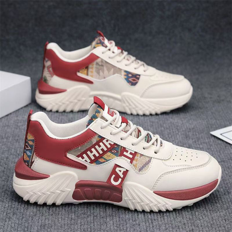 Damen Chunky-Plateau-Sneaker mit ethnischem Webmuster und gepolstertem Komfortschaft Echoarhiv