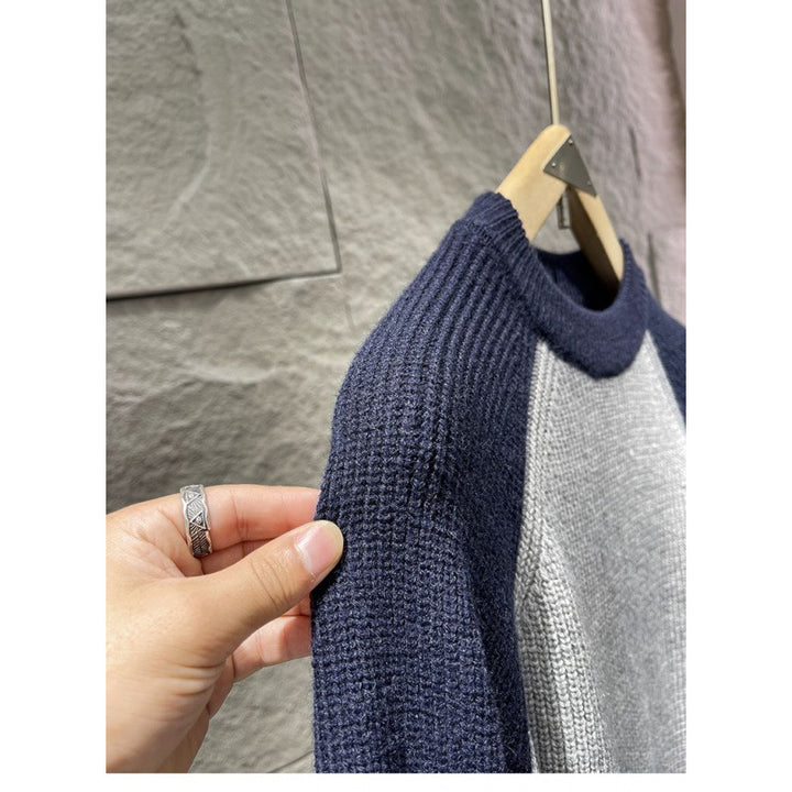 Herren Raglan-Kontraststrickpullover mit feiner Rippstruktur und gerippten Bündchen Echoarchiv