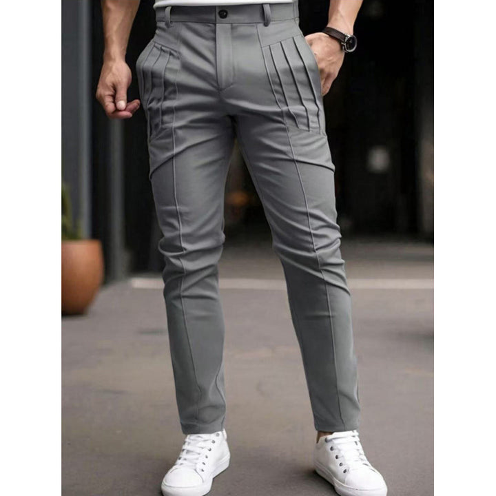 Herren stylische Slim-Fit Anzughose mit plissiertem Design Echoarchiv