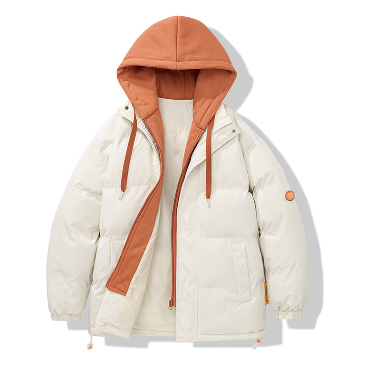 Herren oversized Steppjacke mit zwei Lagen und integrierter kontrastfarbener Kapuzeninnjacke sowie thermischer Isolierung – Marzano