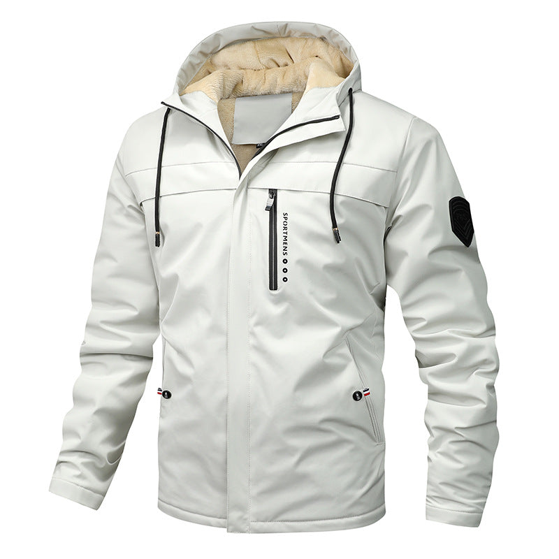 Herren nan winddichte Softshelljacke mit verstellbarer Kapuze, Fleece-Innenfutter und verdeckten Reißverschlusstaschen Echo Archiv