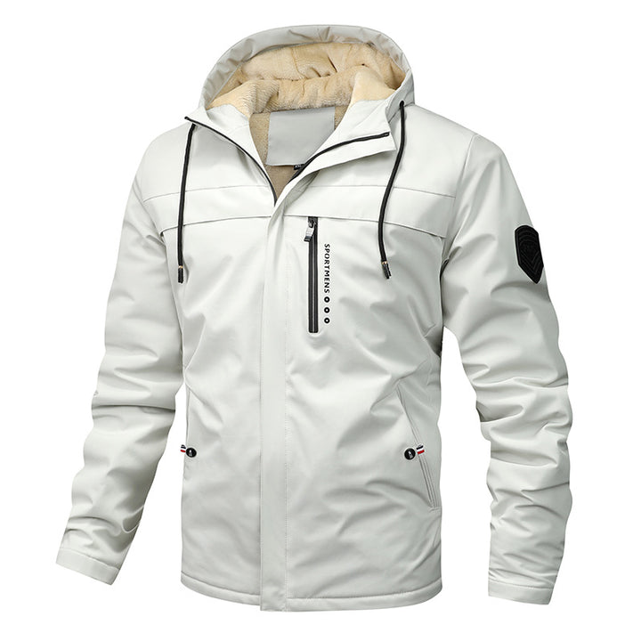 Herren nan winddichte Softshelljacke mit verstellbarer Kapuze, Fleece-Innenfutter und verdeckten Reißverschlusstaschen Echo Archiv