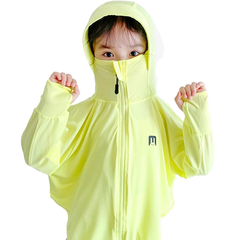 Unisex nan UV-Schutz Kapuzenjacke für Kinder mit integrierter Gesichtsmaske und Daumenlöchern  Echo Archiv