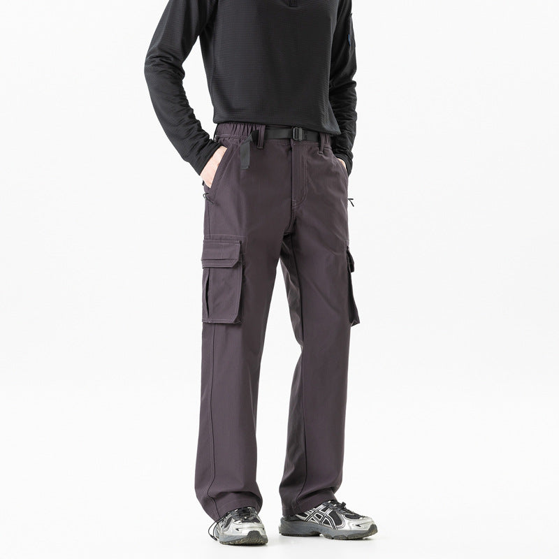 Herren Utility-Cargohose im technischen Trekking-Stil mit integriertem Gürtel und Mehrfach‑Taschen Echo Archiv