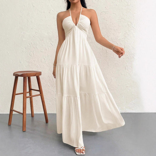 Damen Maxikleid mit schulterfreiem Design und Faltenwurf Echo Archiv