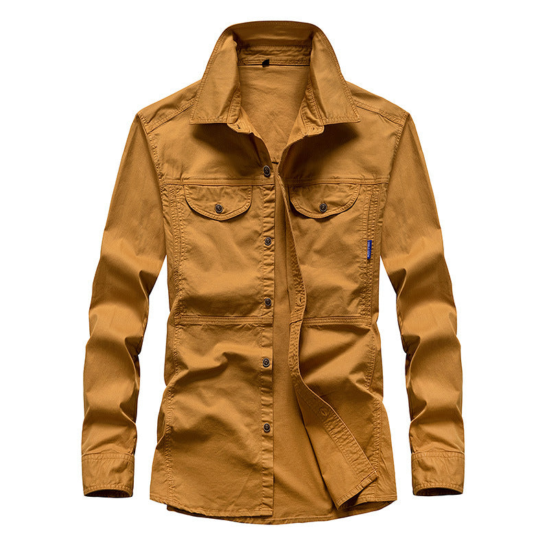 Herren Leichtes Canvas-Fieldshirt mit Brustklappen und Hemdkragen Echo Archiv