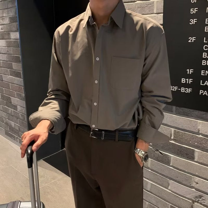 Herren Elegantes Langarmhemd mit modernem Schnitt Echoarchiv