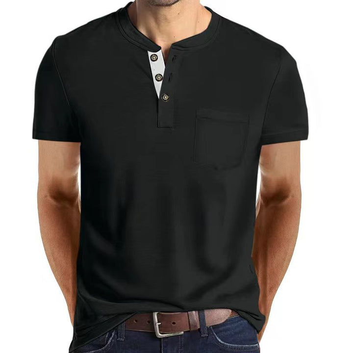Herren Kurzarmshirt mit modernem Knopfleisten-Design und praktischer Brusttasche Echoarchiv