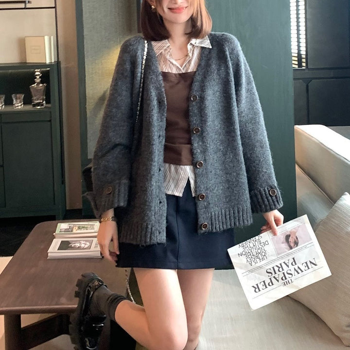 Damen Weicher Grobstrick Cardigan Echo Archiv