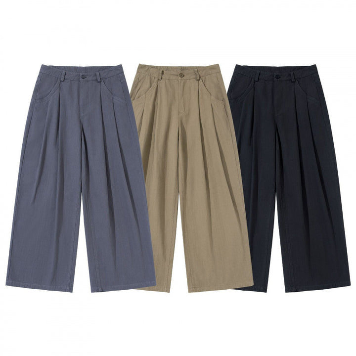 Damen Plissierte Bundfalten-Hose mit hohem Bund und weitem Bein Echo Archiv