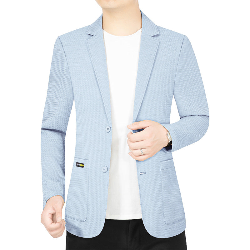 Herren Modernes Stretch Business-Sakko mit schmalem Schnitt und aufgesetzten Taschen – Tianoro