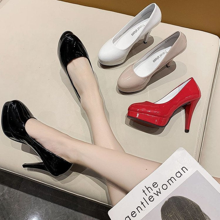 Damen nan Plateau-Pumps mit glänzendem Lack und hohem Stilettoabsatz Echo Archiv