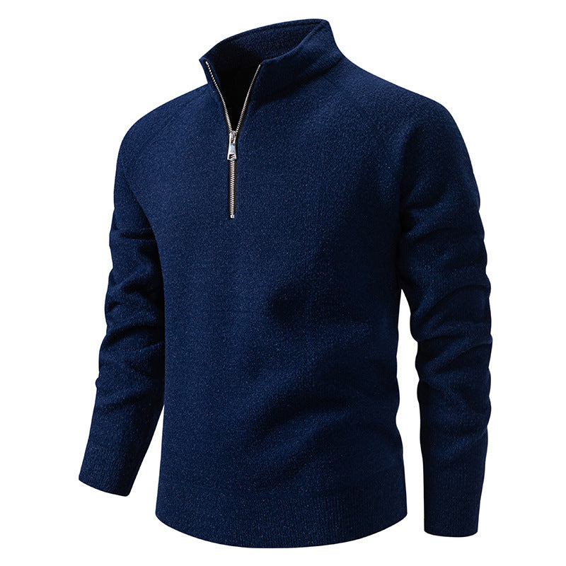 Herren Rollkragenpullover mit modernem Reißverschluss und strukturiertem Design Echoarchiv