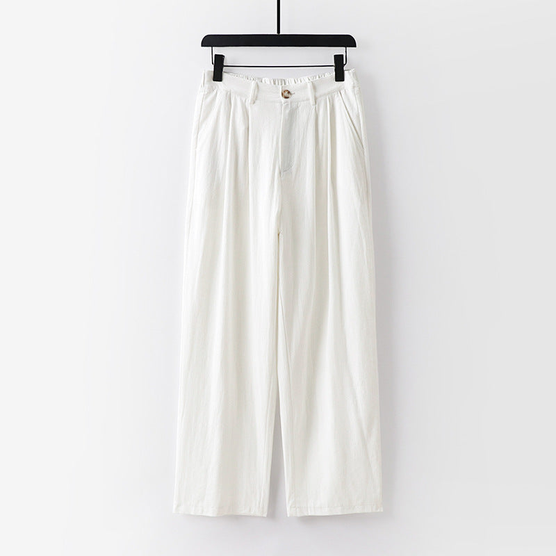 Damen weite Hose mit hoher Taille und Bundfalten Echoarchiv