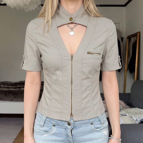 Damen modische Kurzjacke mit strukturiertem Schnitt und praktischen Brusttaschen Echo Archiv