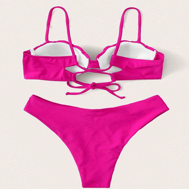 Damen Triangel-Bikini mit strukturierter Haptik und hochgeschnittenem Unterteil Echo Archiv