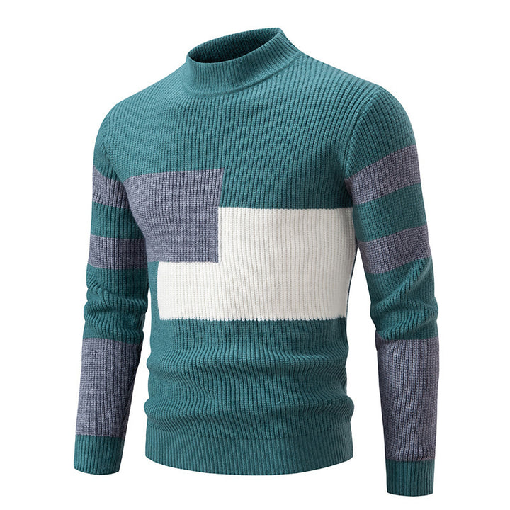 Herren modischer Pullover mit strukturiertem Blockdesign Echoarchiv
