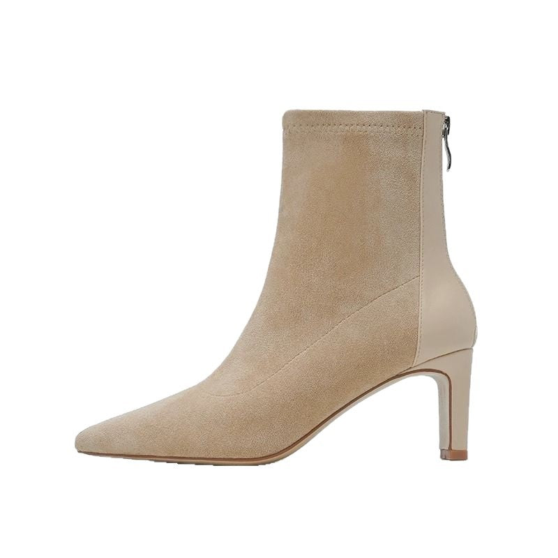 Damen Stretch‑Ankleboots mit schmaler Spitze und sculpted Blockabsatz Echo Archiv