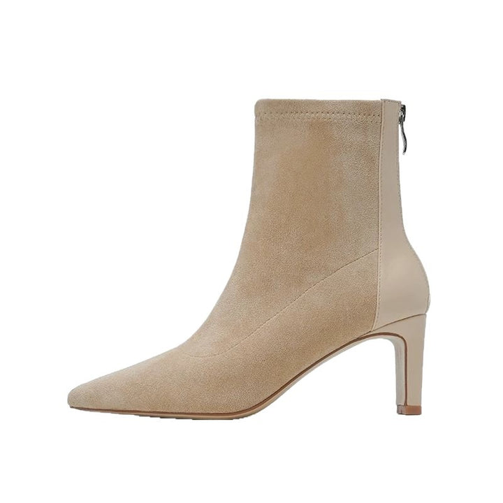 Damen Stretch‑Ankleboots mit schmaler Spitze und sculpted Blockabsatz Echo Archiv