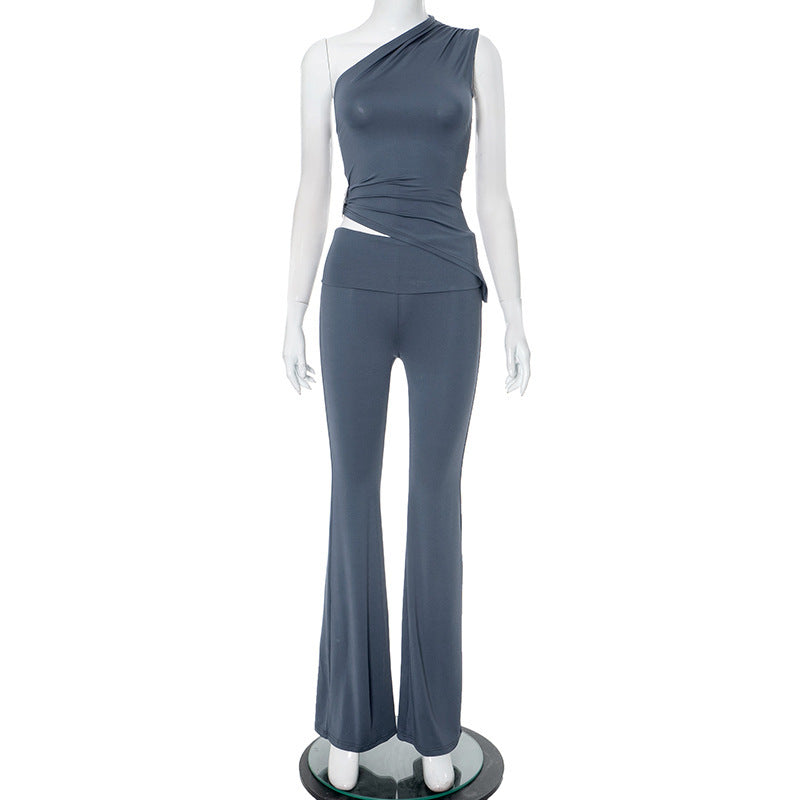 Damen asymmetrisches Jumpsuit mit dekorativer Wickeloptik und weichem, stretchy Material Echo Archiv