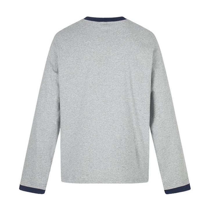 Herren Baumwoll-Langarmshirt Sweatshirt mit Adler-Print und Kontrastbündchen Echoarchiv