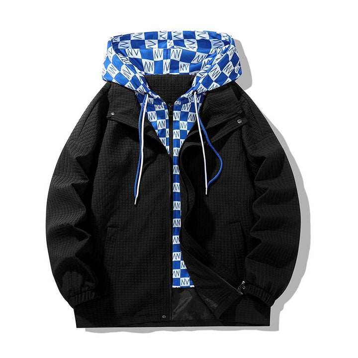 Herren technische Übergangsjacke mit verstellbarem Kapuzendesign und atmungsaktiven Einsätzen Echoarchiv