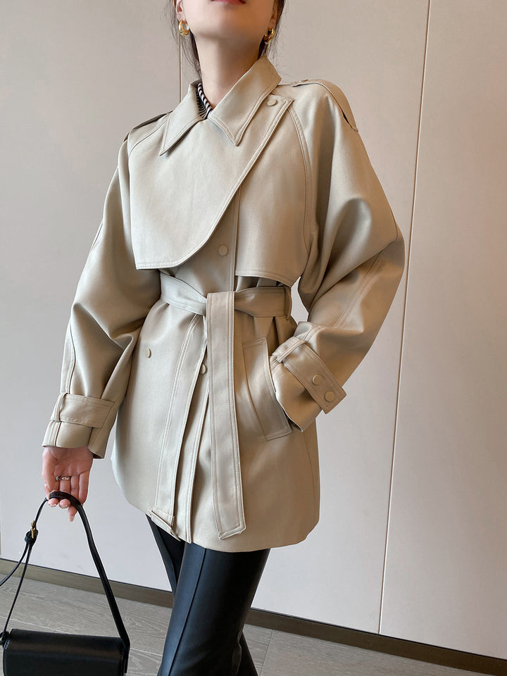 Damen Modernes Trenchcoat mit Taillengürtel Echoarchiv