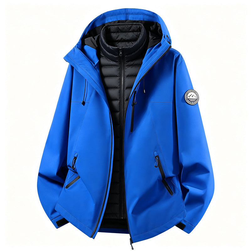 Damen kombinierbare Softshell-Outdoormantel mit abnehmbarer gepolsterter Innenjacke – Célinea