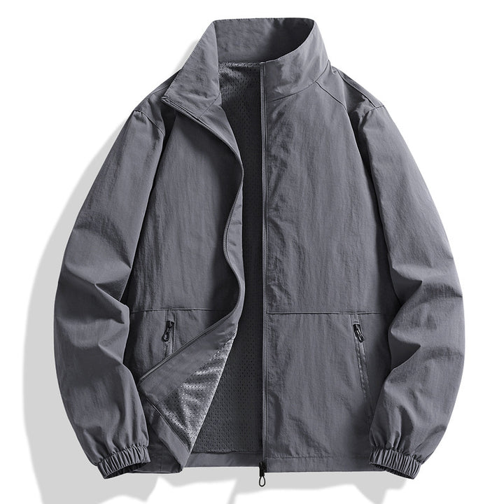 Herren Leichte atmungsaktive Windjacke mit Stehkragen und perforiertem Futter Echo Archiv