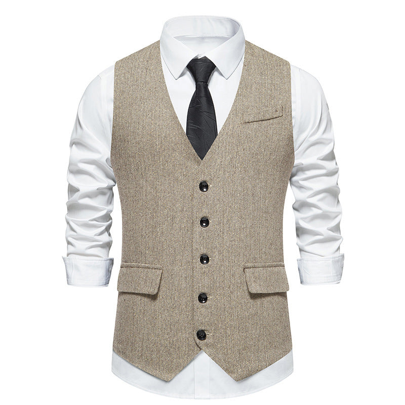 Herren elegante Weste mit feinen Knopfdetails Echoarchiv