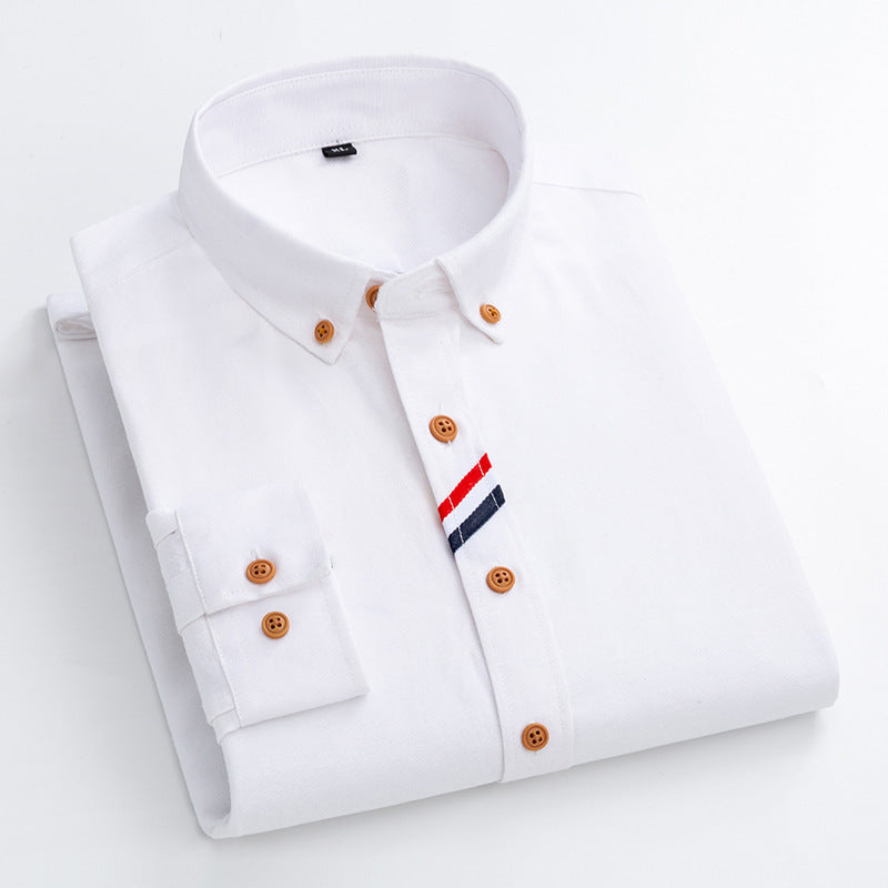 Herren Chambray Hemd mit strukturiertem Gewebe und stilvollen Kontrastdetails Echoarchiv