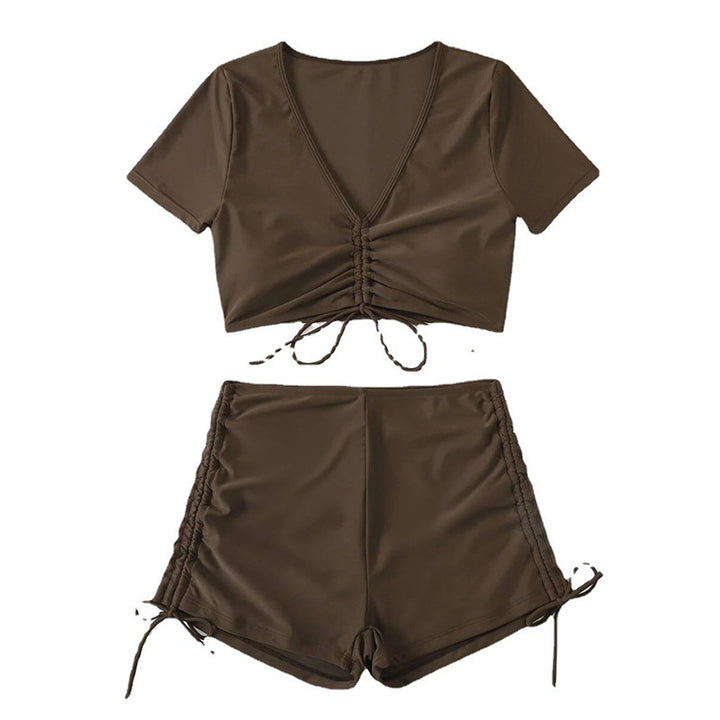 Damen Crop-Top Badeanzug mit verspieltem Wickeldetail Echo Archiv