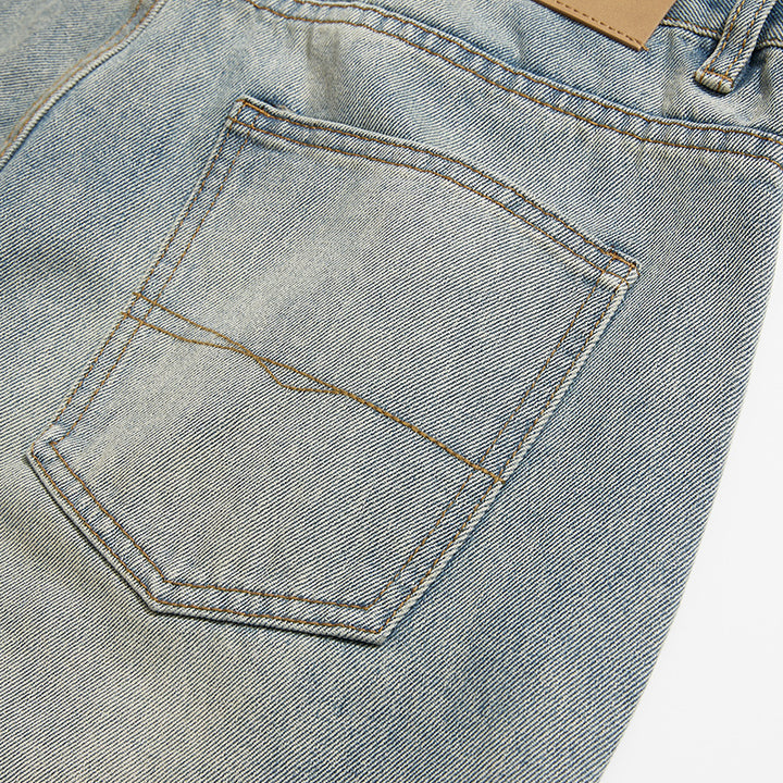 Herren Weite Cropped-Baggy-Jeans mit hohem Bund und Vintage-Waschung Echo Archiv